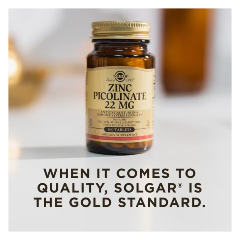 Solgar Zinc Picolinate 22mg Tablets - 100 Tablets
