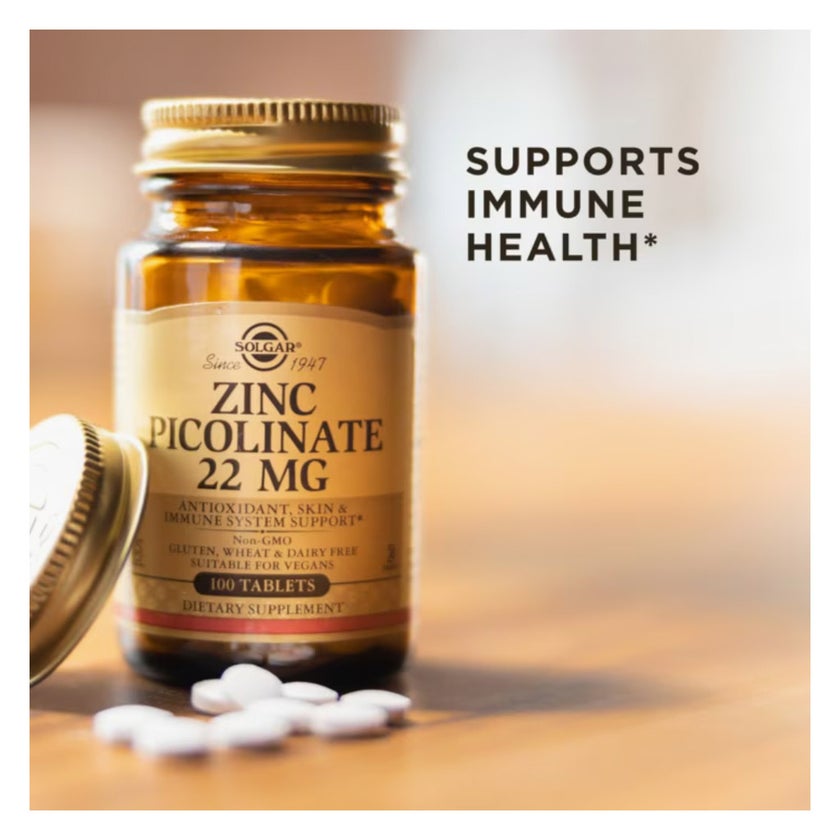 Solgar Zinc Picolinate 22mg Tablets - 100 Tablets