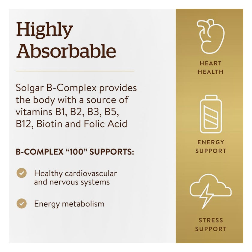 Solgar Vitamin B Complex 50 Veg Capsules - 100 Capsules