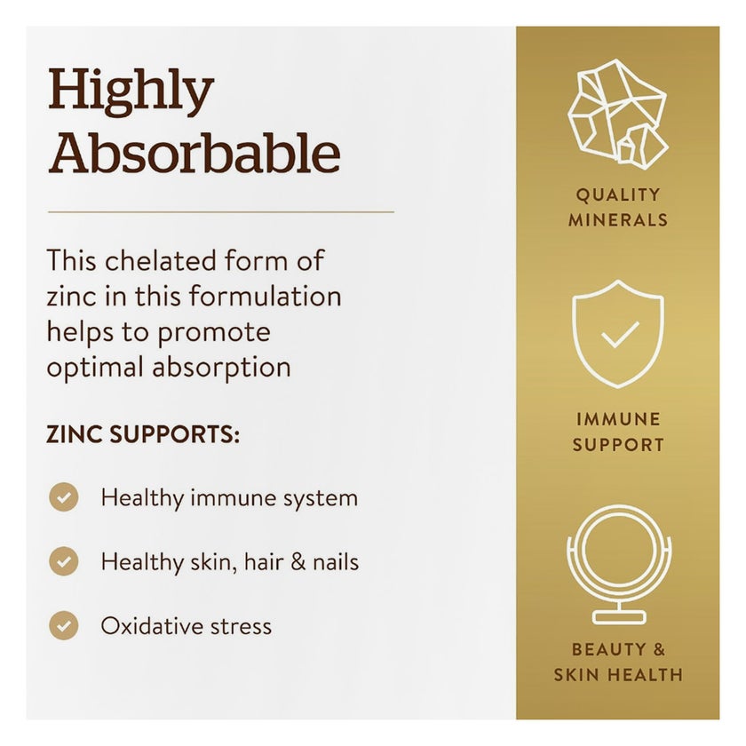 Solgar Chelated Zinc Tablets - 100 Tablets
