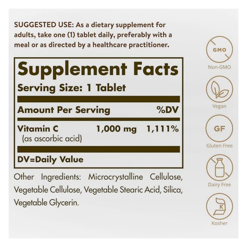 Solgar Vitamin C 1000mg Tablets - 90 Tablets