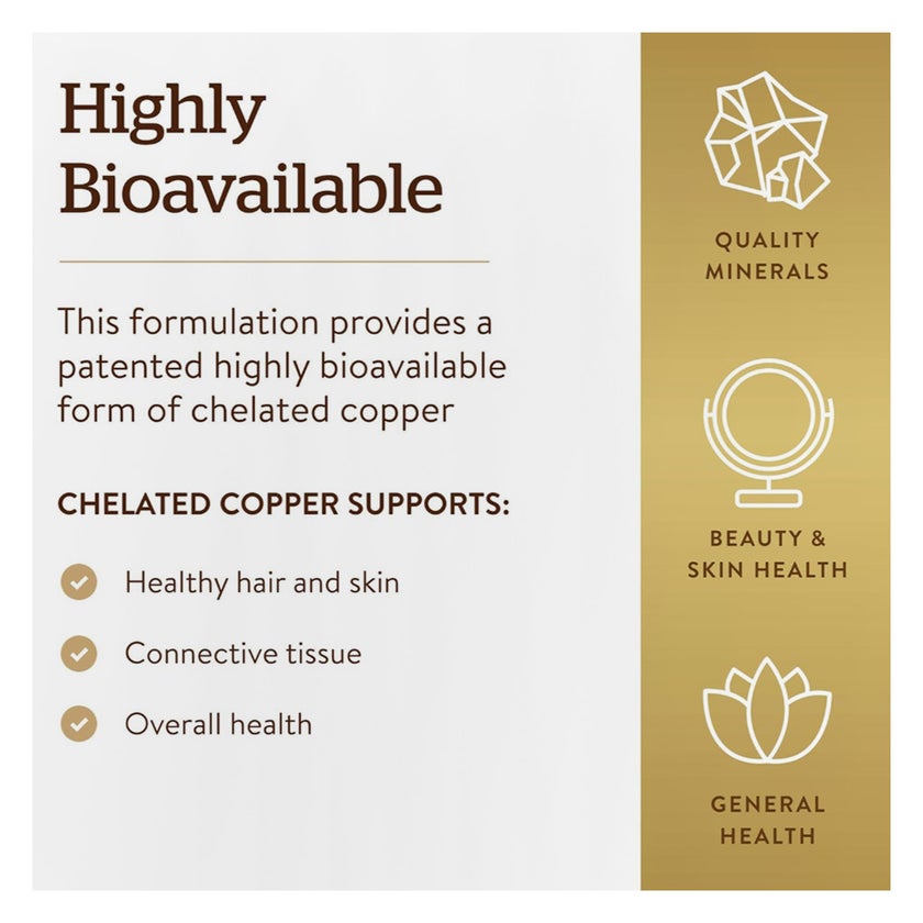 Solgar Chelated Copper Tablets - 100 Tablets