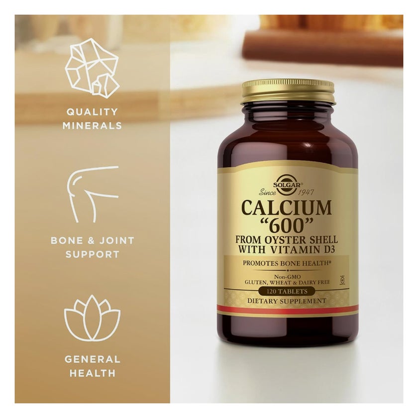 Solgar Calcium 600 With Vitamin D3 Tablets - 120 Tablets