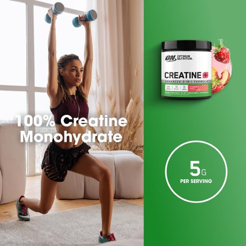 Optimum Nutrition Creatine+ Powder, Strawberry Peach - 360g