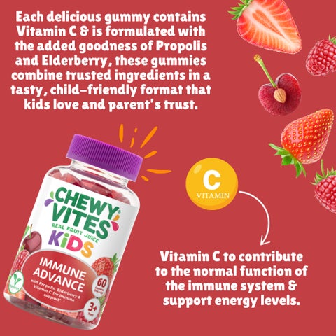 Chewy Vites Kids Immune Advance Gummies, Red Berries - 60 Gummies