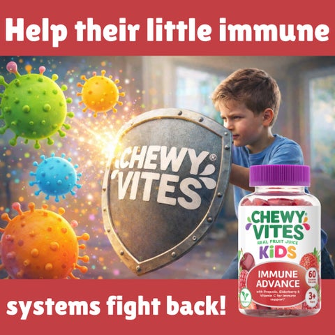 Chewy Vites Kids Immune Advance Gummies, Red Berries - 60 Gummies