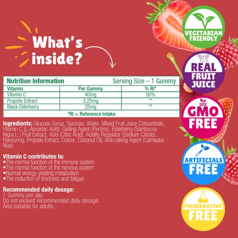 Chewy Vites Kids Immune Advance Gummies, Red Berries - 60 Gummies