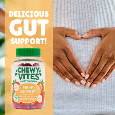 Chewy Vites Adults Fibre Support Gummies, Strawberry - 60 Gummies