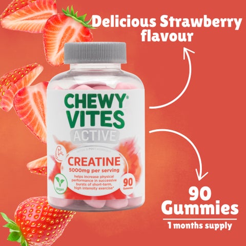 Chewy Vites Active Creatine Gummies, Strawberry - 90 Gummies