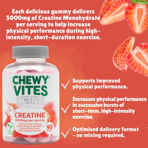 Chewy Vites Active Creatine Gummies, Strawberry - 90 Gummies