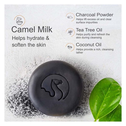 The Camel Soap Factory Camel Milk Face Soap, Charcoal & Tea Tree - 75g