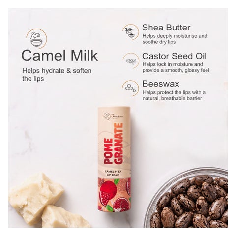 The Camel Soap Factory Camel Lip Balm, Pomegranate - 6g