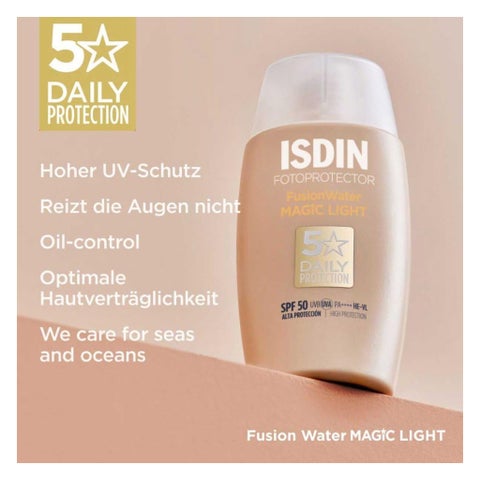 Isdin Fotoprotector SPF 50 Fusion Water Magic Light Tinted Sunscreen - Promo Pack