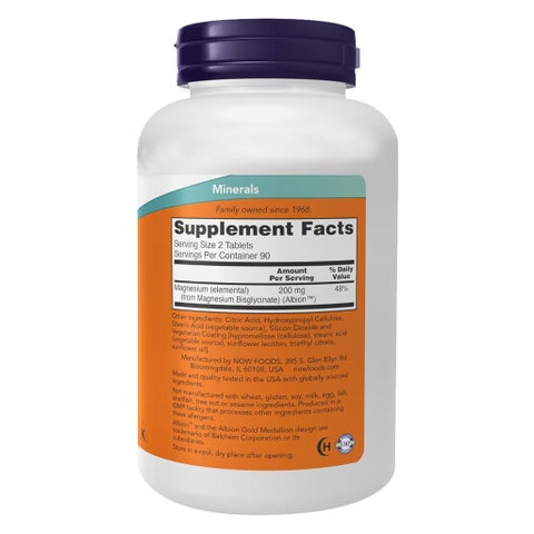Now Magnesium Glycinate Tablets - 180 Tablets