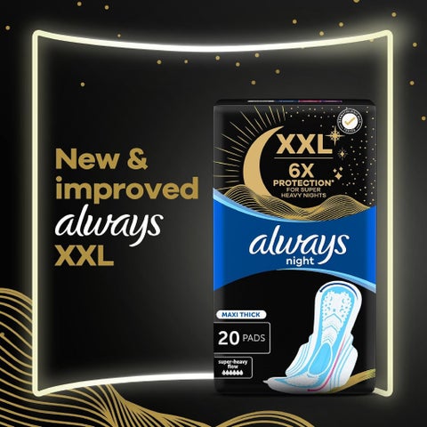 Always Maxi Thick Night Sanitary Pads, XXL - 7 Pads
