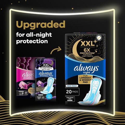 Always Maxi Thick Night Sanitary Pads, XXL - 7 Pads