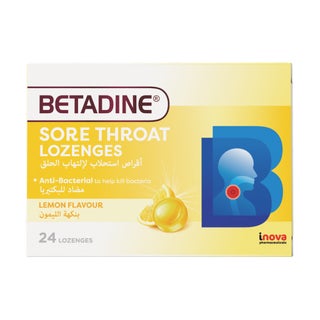 Betadine Sore Throat Lozenges, Lemon - 24 Lozenges