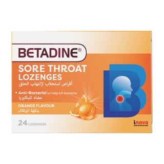 Betadine Sore Throat Lozenges, Orange - 24 Lozenges