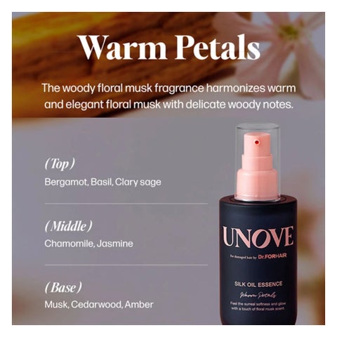 Unove Silk Hair Oil Serum, Warm Petal - 70ml