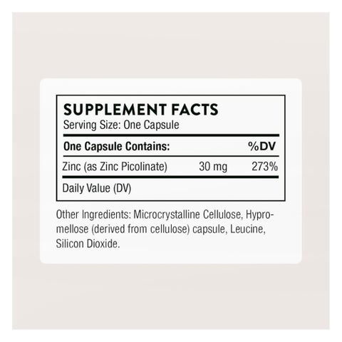 Thorne Zinc Picolinate 30mg Capsules - 60 Capsules