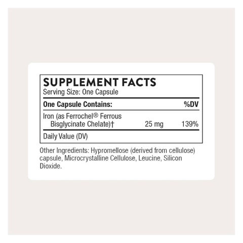 Thorne Iron Bisglycinate Capsules - 60 Capsules