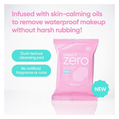 Banila Co Clean It Zero Lip & Eye Make Up  Remover Pads - 30 Pads