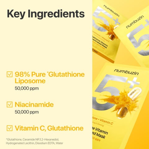 Numbuzin No.5+ Glutathione Vitamin Concentrated Mask