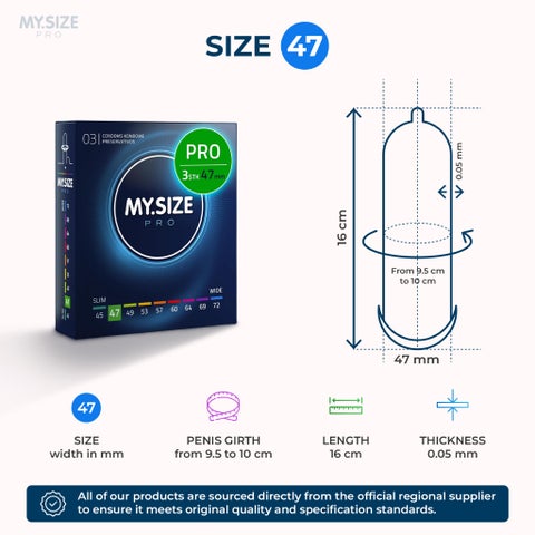 My.Size Pro 47mm Condoms - 3 Condoms