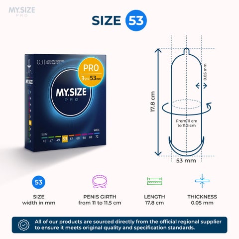 My.Size Pro 53mm Condoms - 3 Condoms