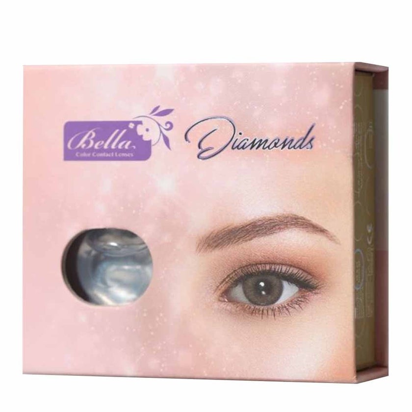 Bella Diamond Color Contact Lenses, Base Curve 8.6, Silver Mist Color, Pack of 2’s