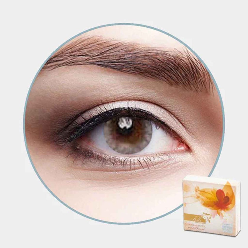 Bella Diamond Color Contact Lenses, Base Curve 8.6, Silver Mist Color, Pack of 2’s