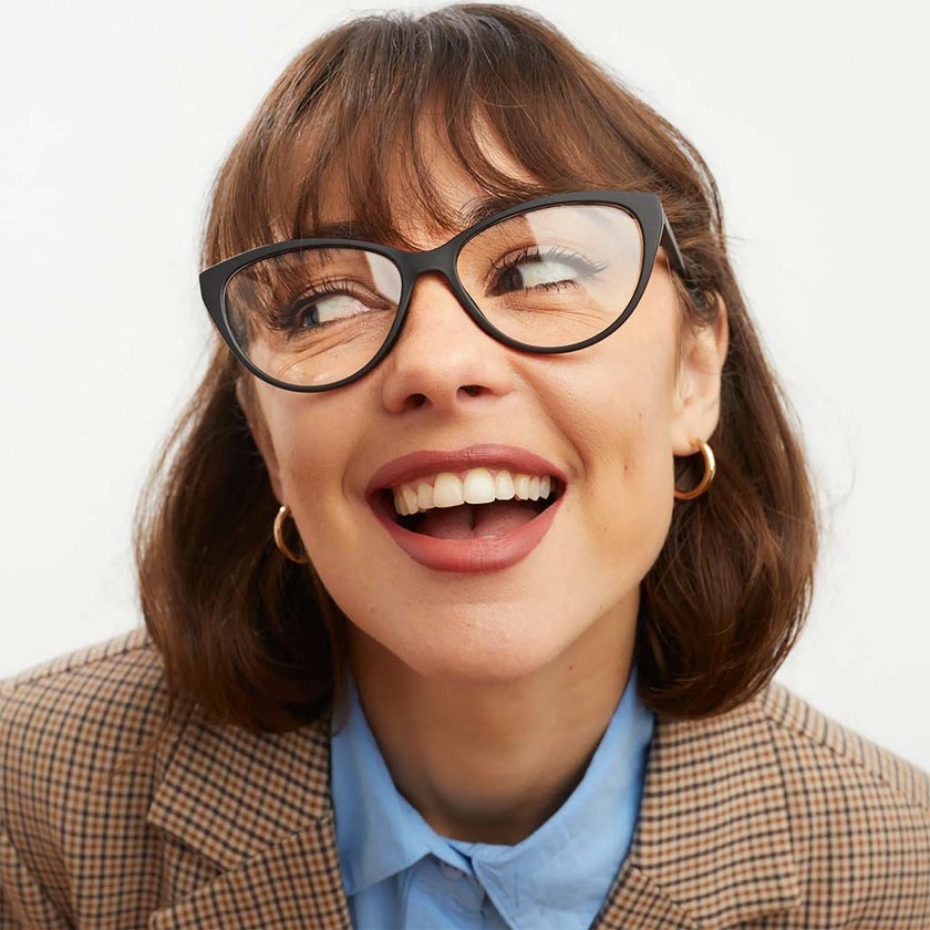 Barner Unisex Reading Glasses, Cat-Eye Shape, Matte Black - +1.50 Power