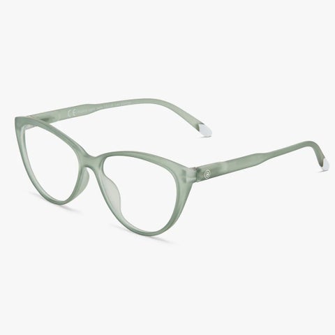 Barner Unisex Reading Glasses, Plano Power, Cat-Eye Shape - Light Jade