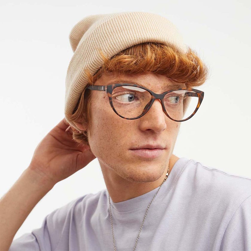 Barner Unisex Reading Glasses, Cat-Eye Shape, Havana - Plano Power