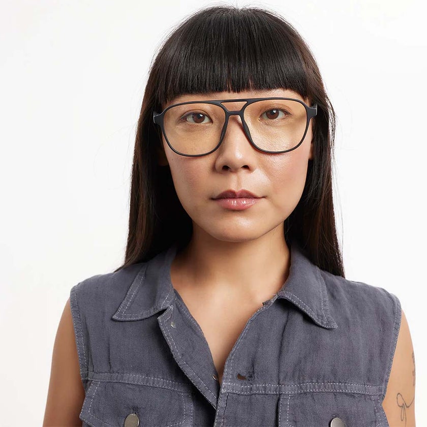 Barner Unisex Reading Glasses, Power +2.50, Aviator Shape - Matte Black