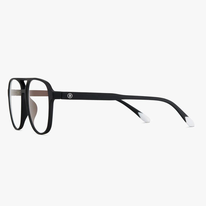 Barner Unisex Reading Glasses, Aviator Shape, Matte Black - Plano Power
