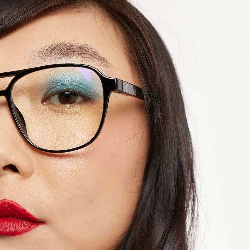 Barner Unisex Reading Glasses, Power +1.00, Aviator Shape - Shiny Black