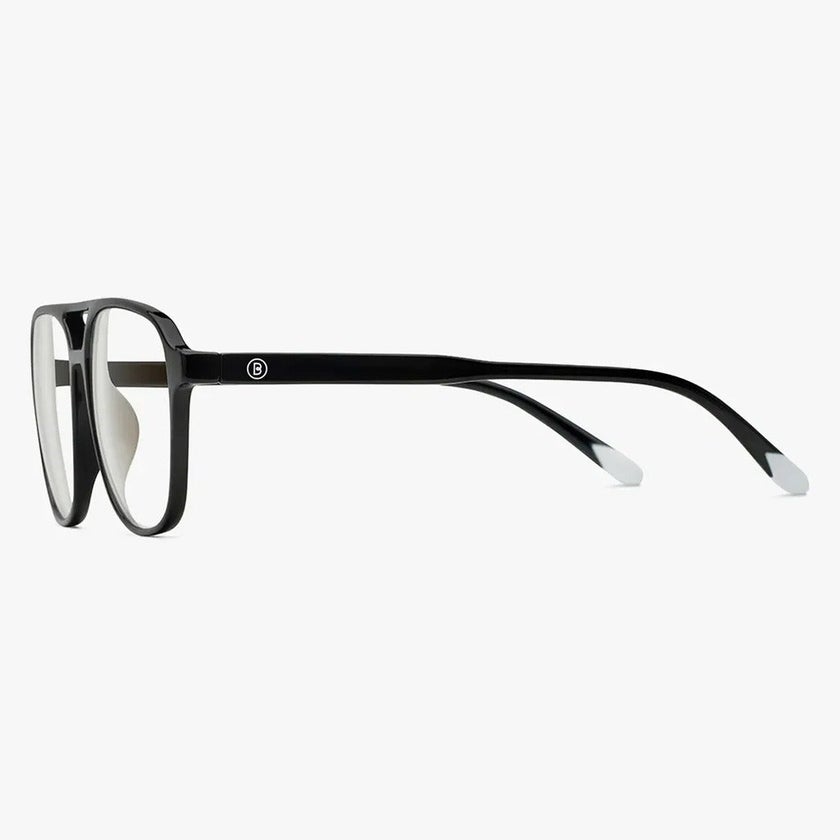 Barner Unisex Reading Glasses, Power +2.00, Aviator Shape - Shiny Black