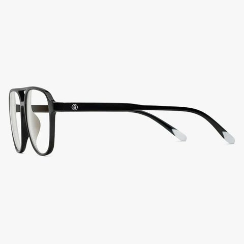 Barner Unisex Reading Glasses, Plano Power, Aviator Shape - Shiny Black