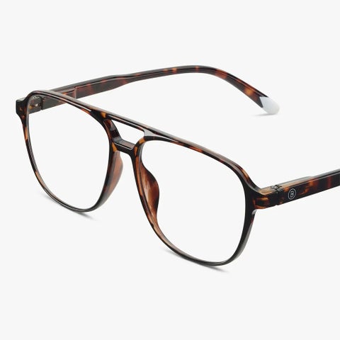 Barner Unisex Reading Glasses, Power +2.50, Aviator Shape - Shiny Havana