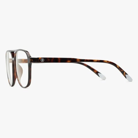 Barner Unisex Reading Glasses, Plano Power, Aviator Shape - Shiny Havana