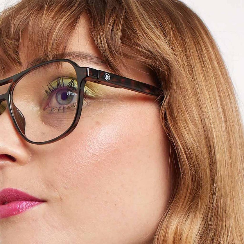 Barner Unisex Reading Glasses, Plano Power, Aviator Shape - Shiny Havana