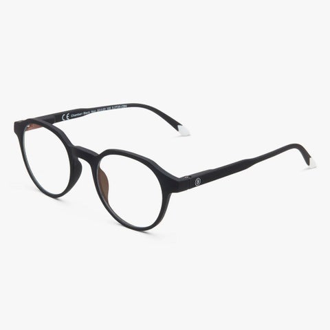 Barner Unisex Reading Glasses, Plano Power, Phantos Shape - Matte Black
