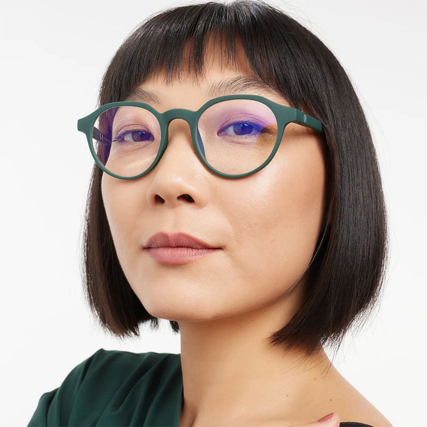 Barner Unisex Reading Glasses, Plano Power, Phantos Shape - Dark Green