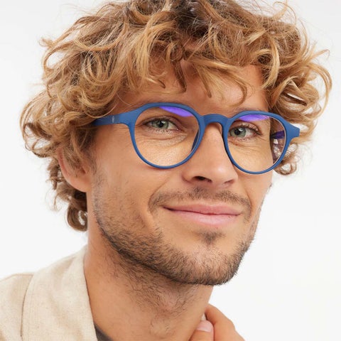 Barner Unisex Reading Glasses, Plano Power, Phantos Shape - Navy