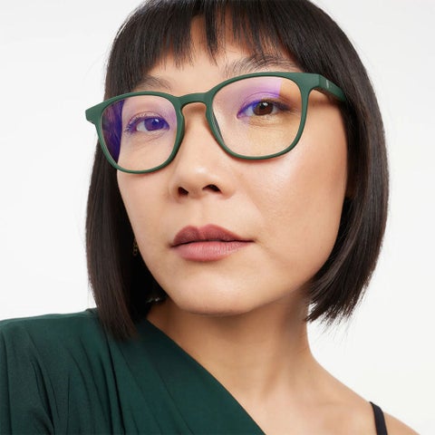 Barner Unisex Reading Glasses, Plano Power, Phantos Shape - Dark Green