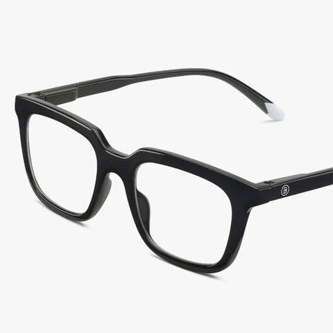 Barner Unisex Reading Glasses, Plano Power, Rectangle Shape - Black