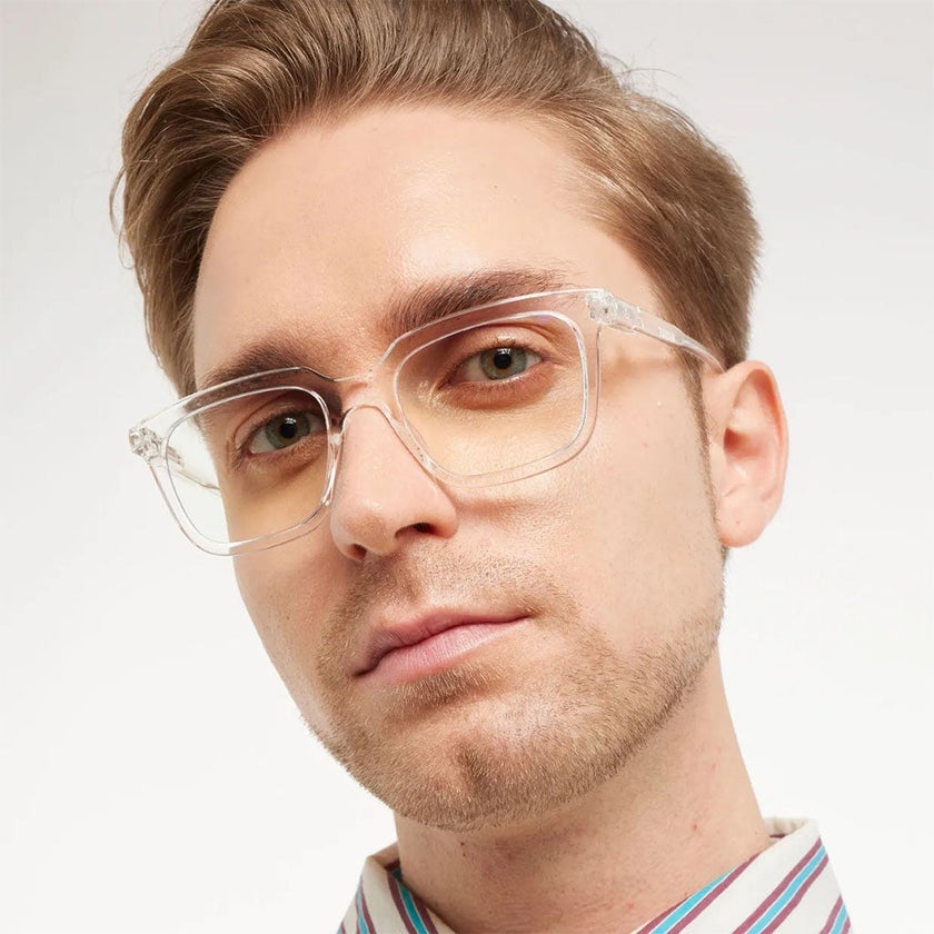 Barner Unisex Reading Glasses, Rectangle Shape, Transparent - Plano Power