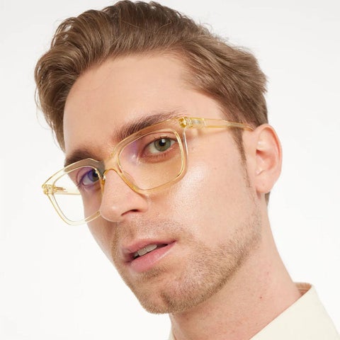 Barner Unisex Reading Glasses, Power +2.50, Rectangle Shape - Gold