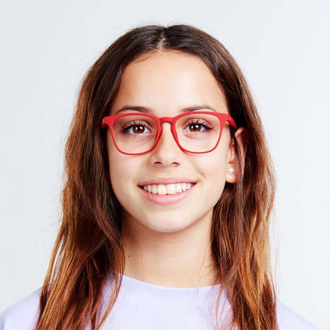 Barner Kids Reading Glasses, Plano Power, Phantos Shape - Red